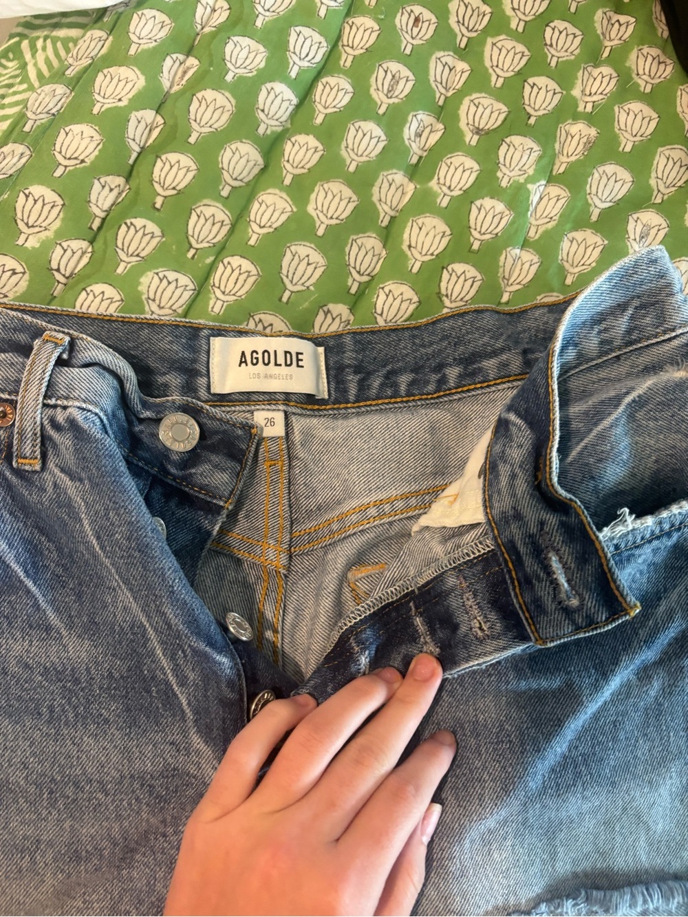 Agolde Light Blue Button-Fly Denim Jeans
